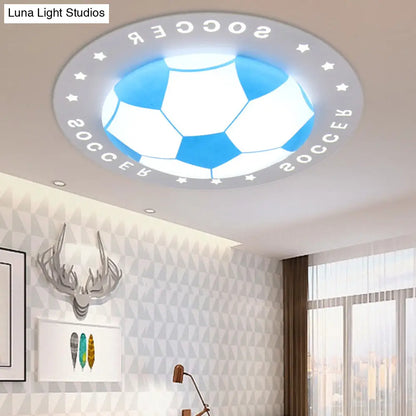 DecorBites™ DecorBites™ Football Flush Mount LED Ceiling Light for Kids Bedroom: Metal & Acrylic Sport Style