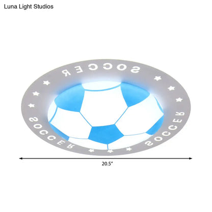 DecorBites™ DecorBites™ Football Flush Mount LED Ceiling Light for Kids Bedroom: Metal & Acrylic Sport Style
