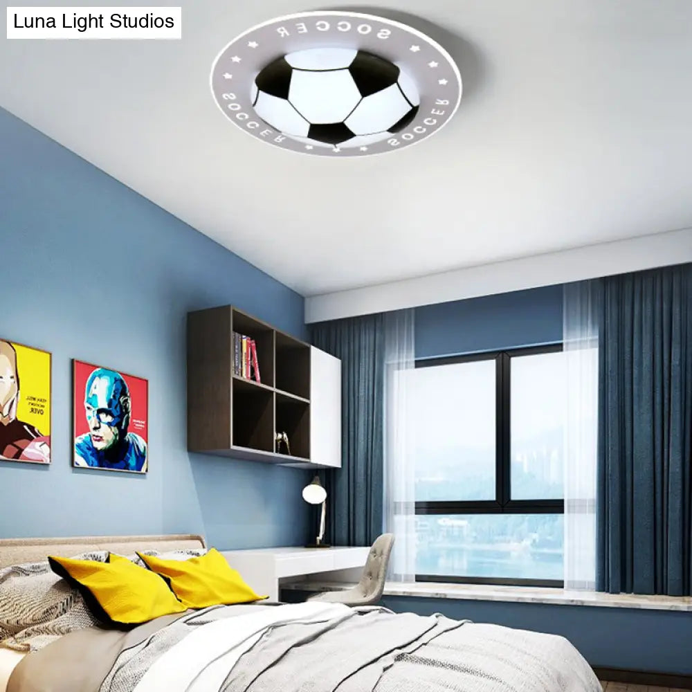 DecorBites™ DecorBites™ Football Flush Mount LED Ceiling Light for Kids Bedroom: Metal & Acrylic Sport Style