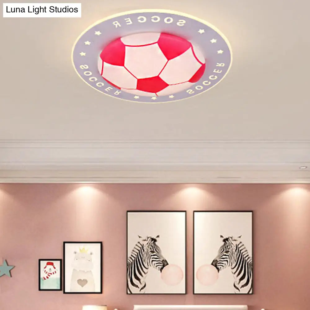 DecorBites™ DecorBites™ Football Flush Mount LED Ceiling Light for Kids Bedroom: Metal & Acrylic Sport Style