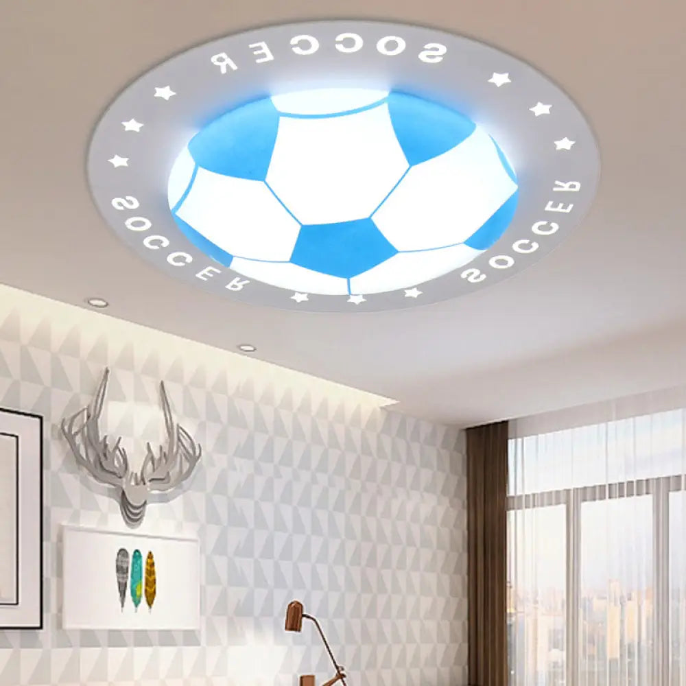DecorBites™ DecorBites™ Football Flush Mount LED Ceiling Light for Kids Bedroom: Metal & Acrylic Sport Style
