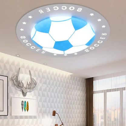 DecorBites™ DecorBites™ Football Flush Mount LED Ceiling Light for Kids Bedroom: Metal & Acrylic Sport Style