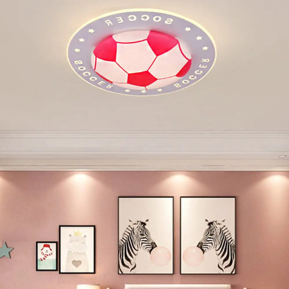 DecorBites™ DecorBites™ Football Flush Mount LED Ceiling Light for Kids Bedroom: Metal & Acrylic Sport Style