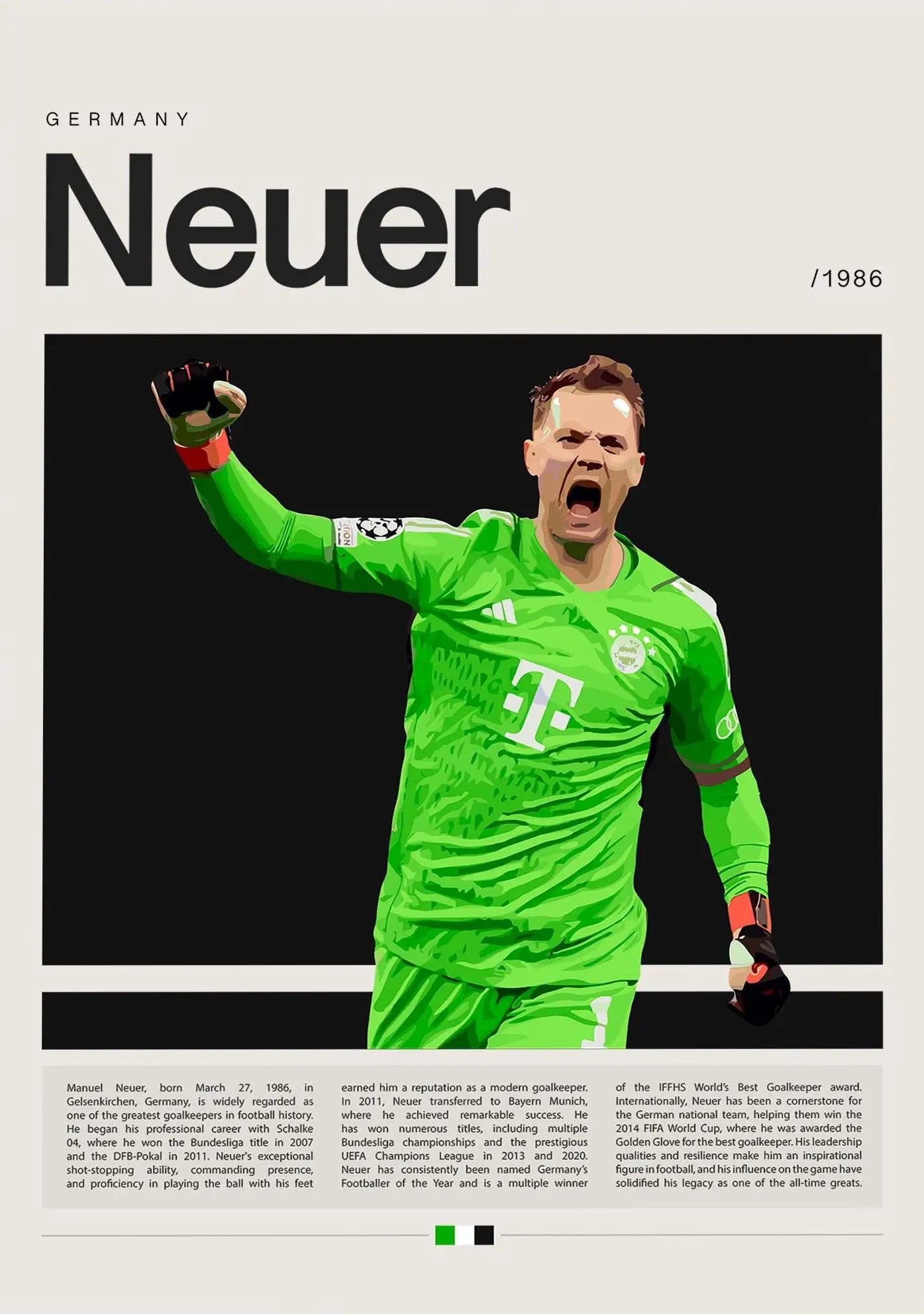 Football Star Champion Poster Canvas Wall Art - 21 / 50x70cm Unframed - Posters