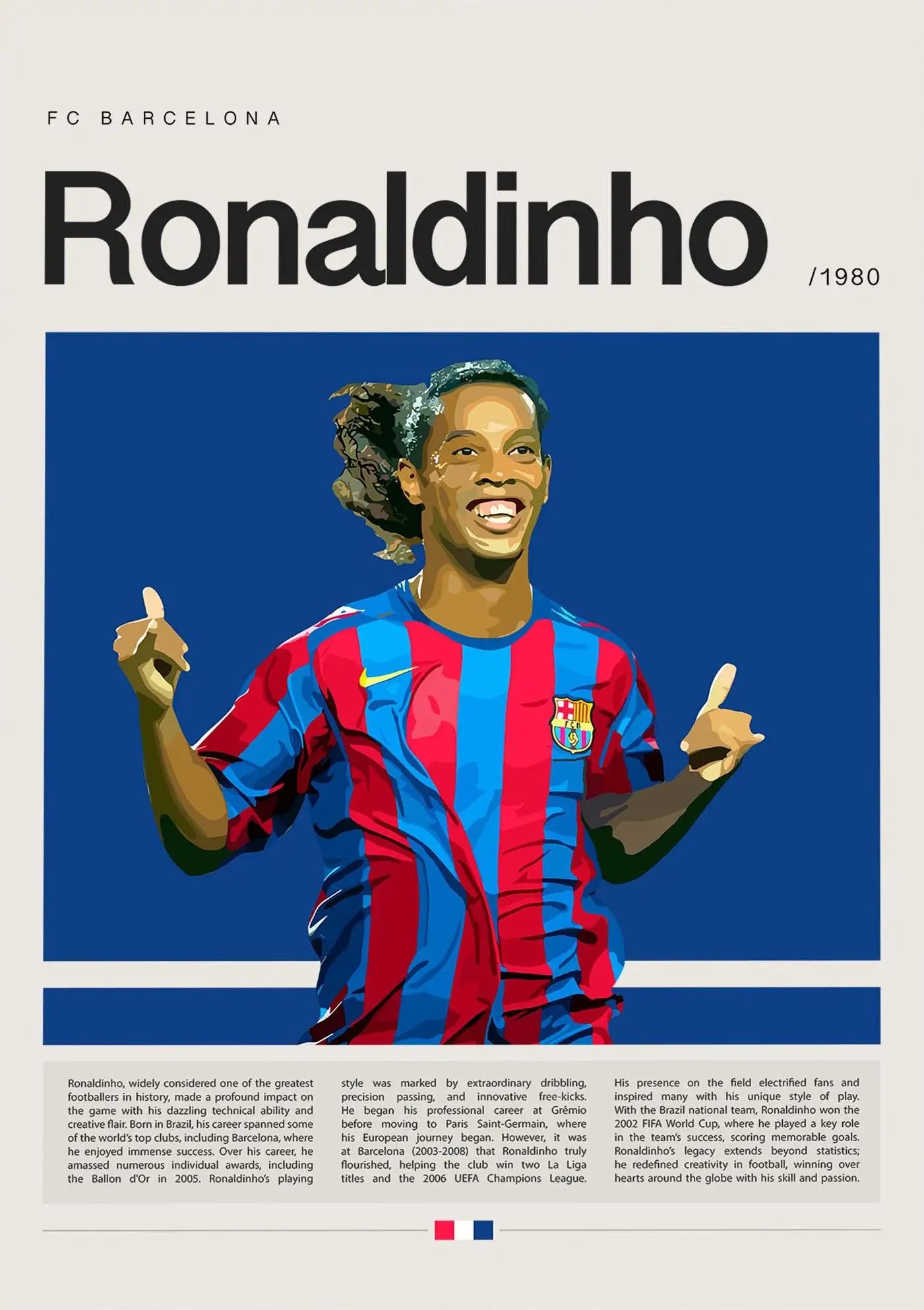 Football Star Champion Poster Canvas Wall Art - 28 / 50x70cm Unframed - Posters