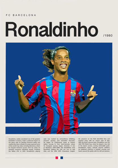 Football Star Champion Poster Canvas Wall Art - 28 / 50x70cm Unframed - Posters