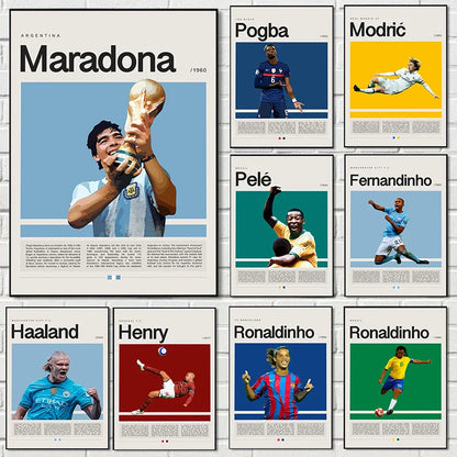 Football Star Champion Poster Canvas Wall Art - Posters