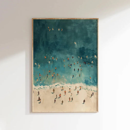 Frameless Summer People Swimming Canvas Wall Art