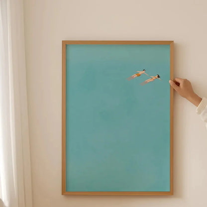 Frameless Summer People Swimming Canvas Wall Art