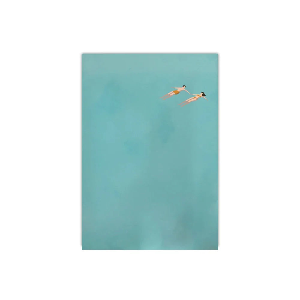 Frameless Summer People Swimming Canvas Wall Art - MD05435 / 30x40cm