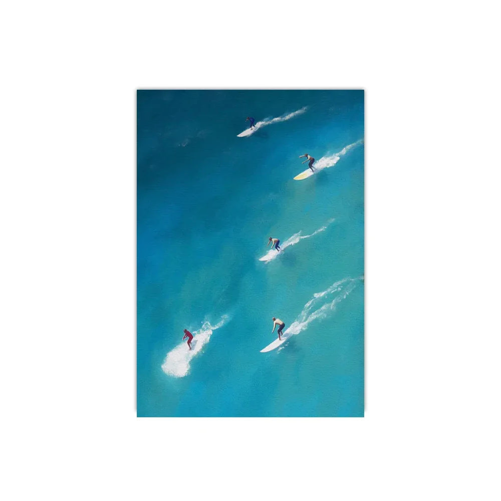 Frameless Summer People Swimming Canvas Wall Art - MD05437 / 40x60cm