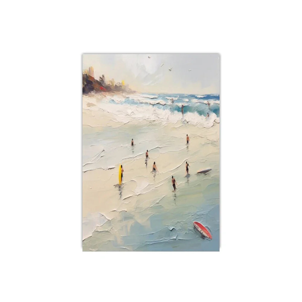 Frameless Summer People Swimming Canvas Wall Art - MD05439 / 30x40cm