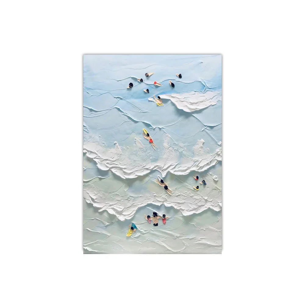 Frameless Summer People Swimming Canvas Wall Art - MD05440 / 50x70cm