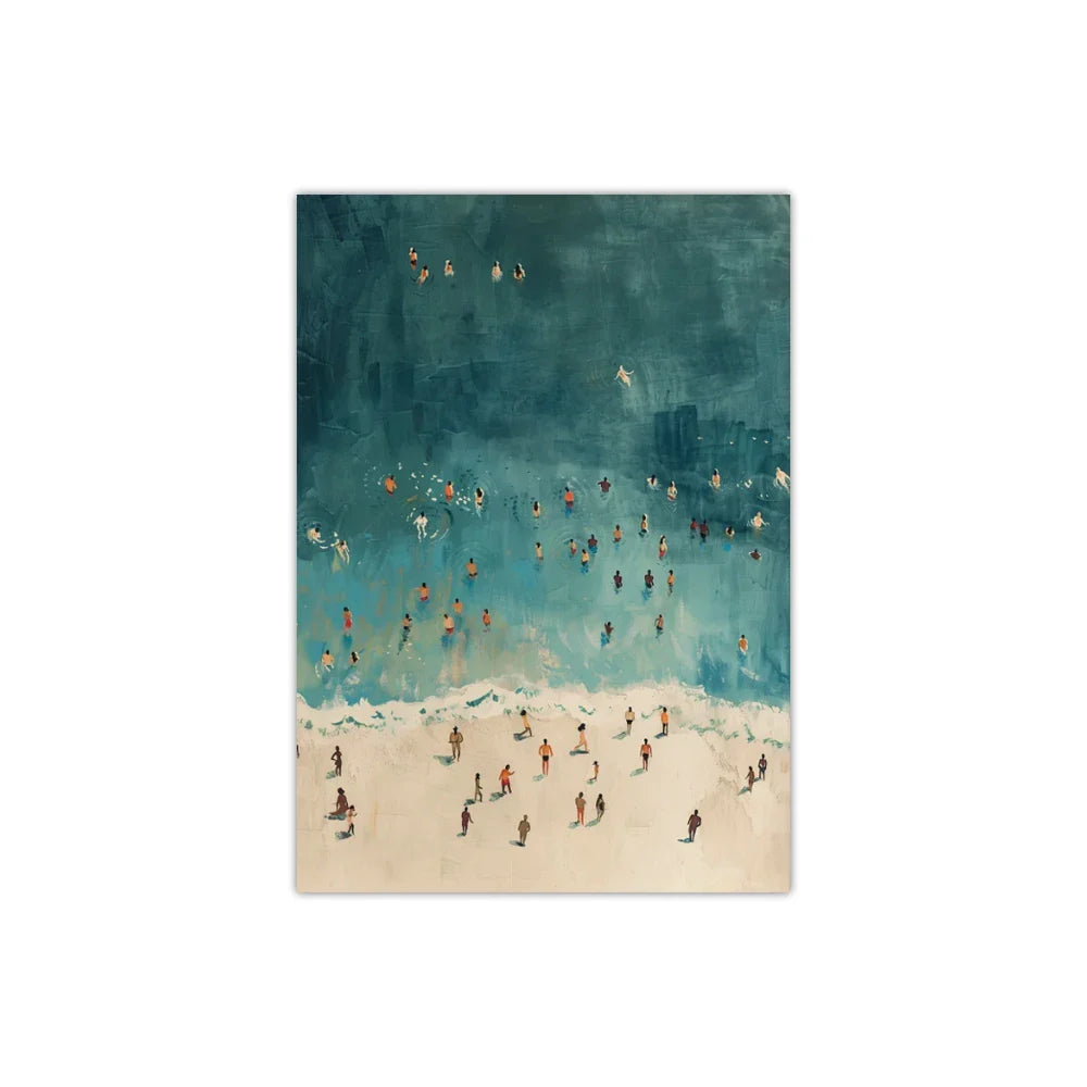 Frameless Summer People Swimming Canvas Wall Art - MD05441 / 20x30cm