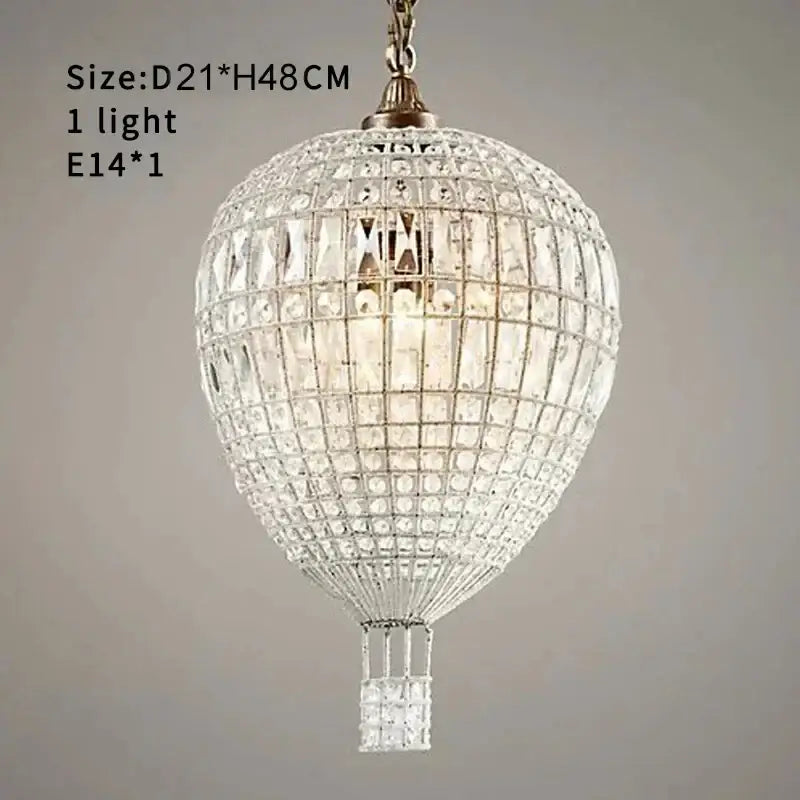Crystal hot air balloon pendant light with brass frame and clear faceted crystals for luxury living room decorbites french balloon