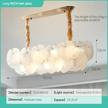 Elegant decorbites french cream crystal chandelier featuring white petal glass and gold-toned adjustable frame for living room decor