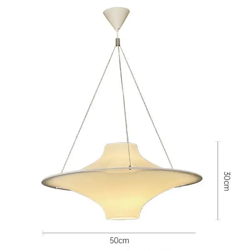 Cream modern chandelier featuring a french cream decorbites frosted glass pendant with metal chain suspension for dining room