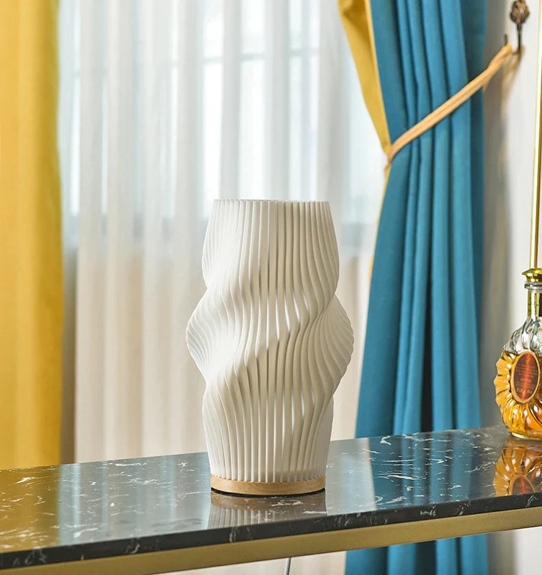 French cream style 3D desk lamp ins internet red pleated bedroom bedside lamp study coffee shop card seat atmosphere