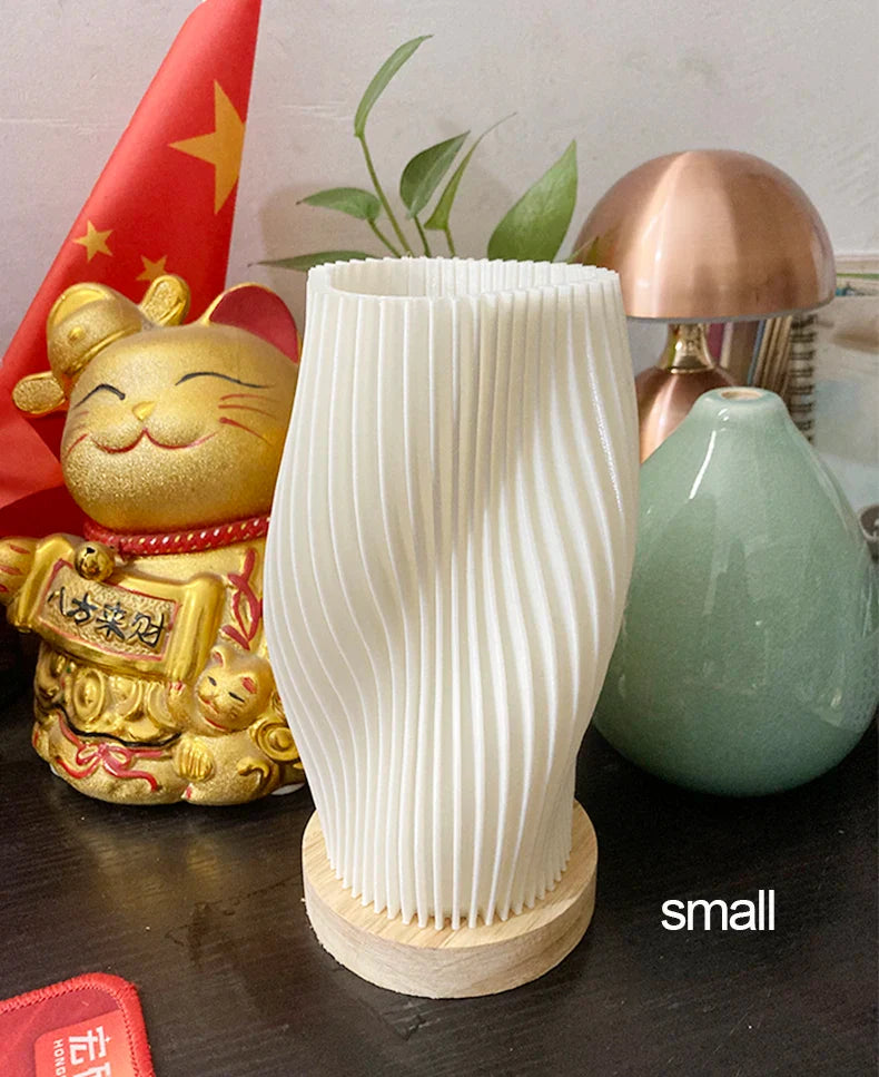 French cream style 3D desk lamp ins internet red pleated bedroom bedside lamp study coffee shop card seat atmosphere