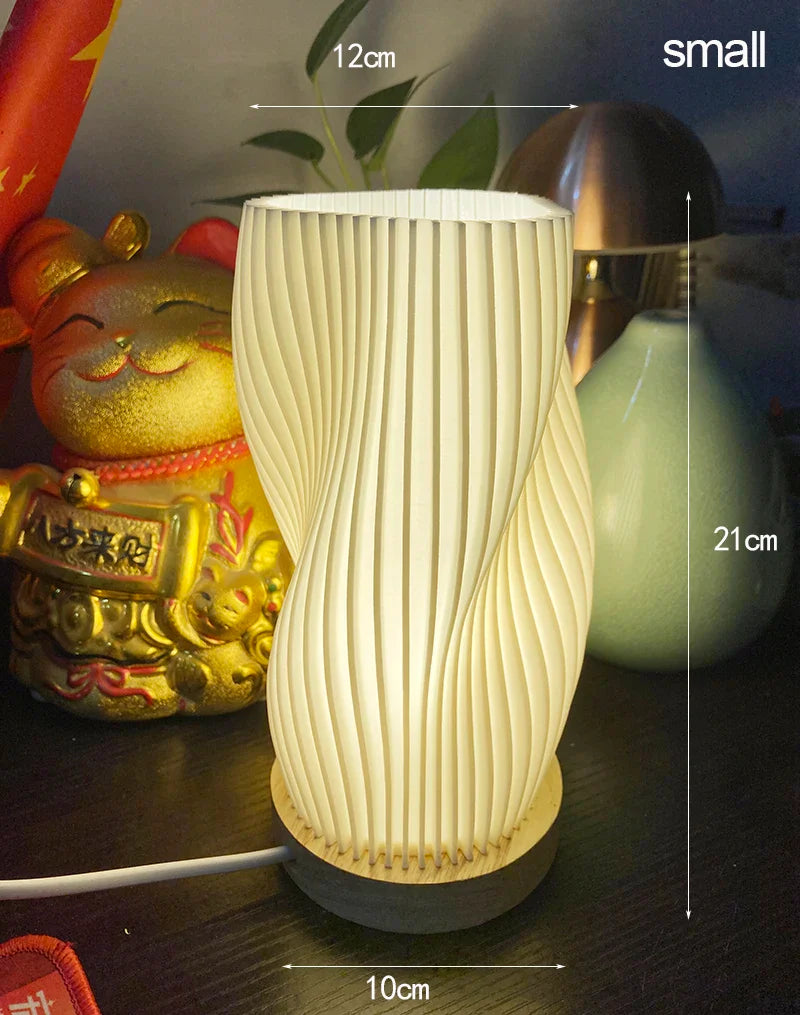 French cream style 3D desk lamp ins internet red pleated bedroom bedside lamp study coffee shop card seat atmosphere