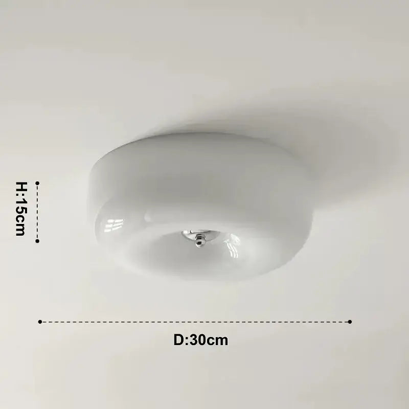 A sleek french cream ceiling lamp with translucent frosted glass and chrome mounting for bedroom decorbites french cream