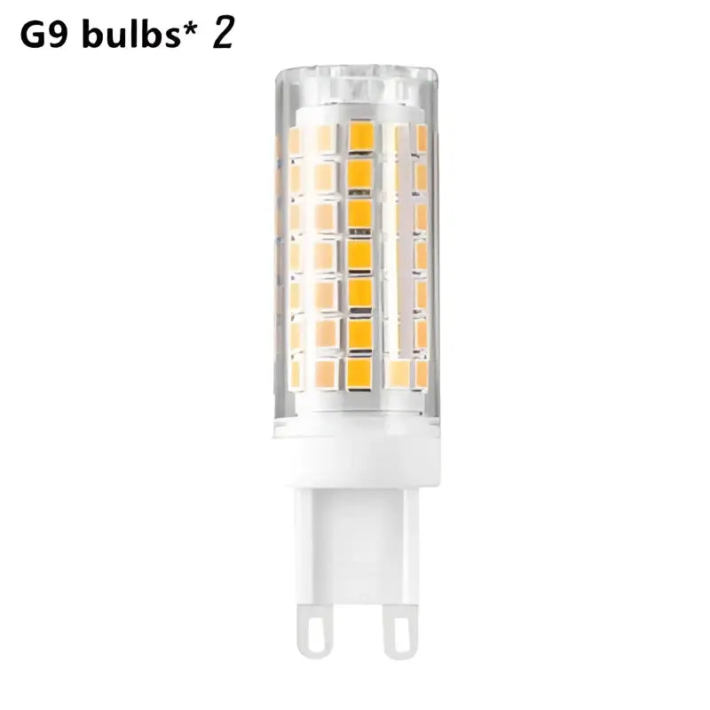 Clear glass g9 led bulb with white base and yellow leds for decorbites french cream wind sunburst wall lamp