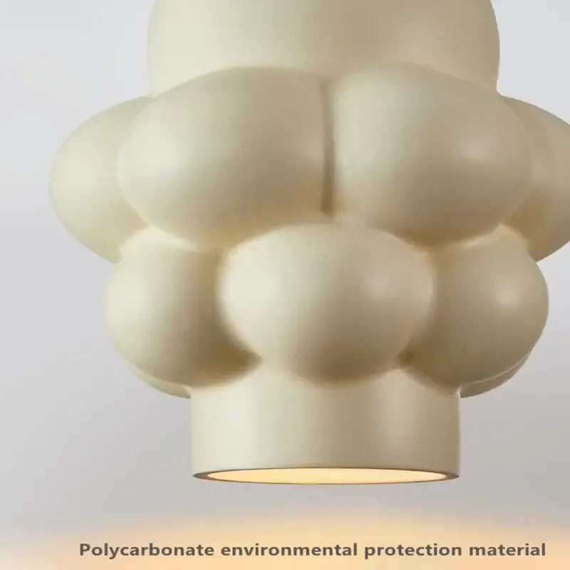 Cream-colored polycarbonate bubble-shaped pendant light for dining room decorbites french creamy wind led cloud pendant light