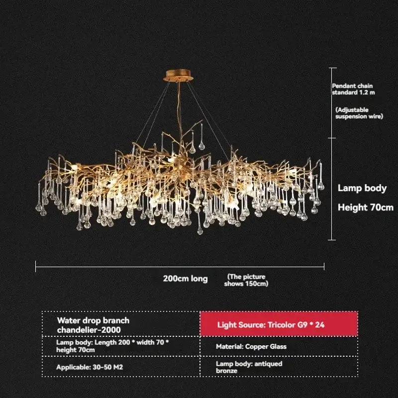 Antiqued bronze french crystal chandelier with copper glass accents and 24 tricolor g9 bulbs for dining room decorbites French crystal decor