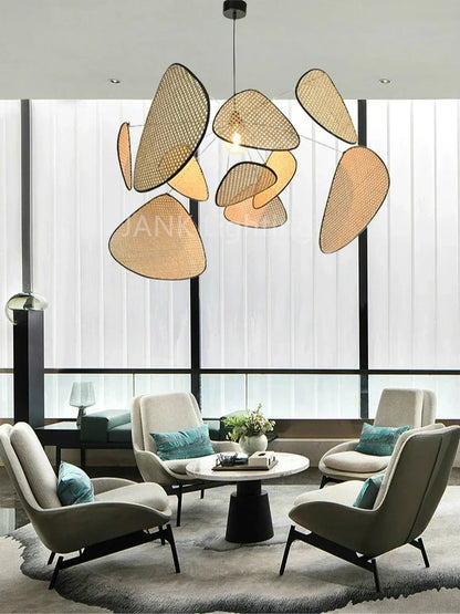 French Design Rattan Chandelier for Home Lighting - Chandelier