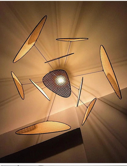 French Design Rattan Chandelier for Home Lighting - Chandelier