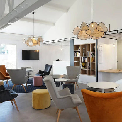 French Design Rattan Chandelier for Home Lighting - Chandelier