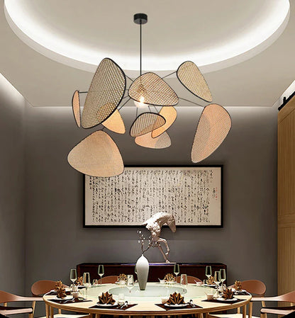 French Design Rattan Chandelier for Home Lighting - Chandelier