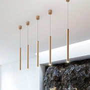 Gold Cylindrical Chandelier Light