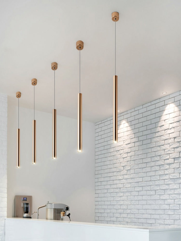 Gold Cylindrical Chandelier Light