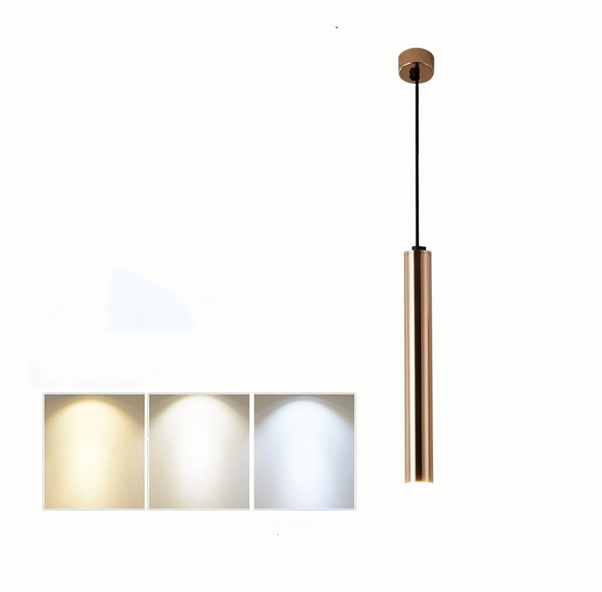 Gold Cylindrical Chandelier Light