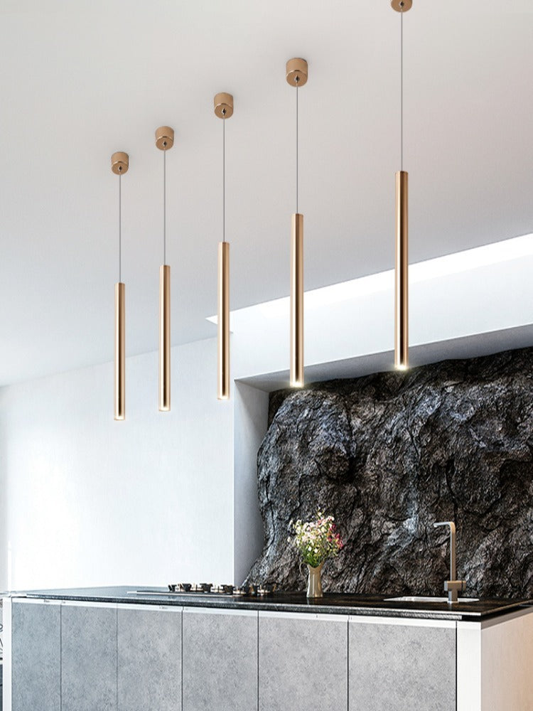 Gold Cylindrical Chandelier Light