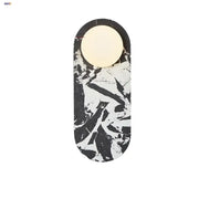 French luxury black and white marble led wall light with circular warm-toned light fixture for bedroom decorbites led wall sconce
