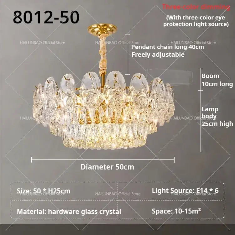 French luxury gold crystal rose chandelier featuring faceted glass crystals in a circular design for dining room decorbites crystal rose