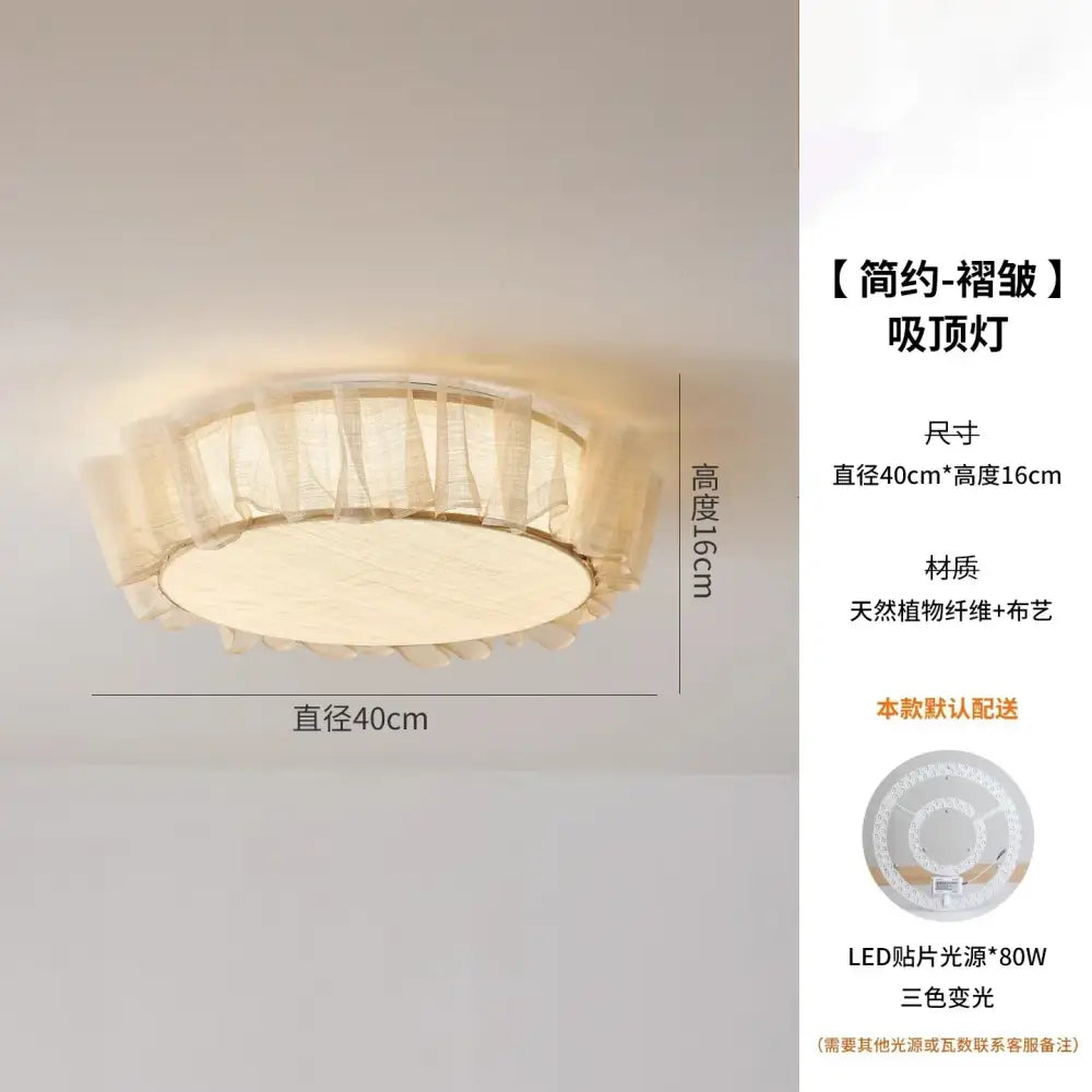French ruffled beige cream wind led ceiling light with sheer fabric fringe and warm glow for bedroom decorbites cream wind