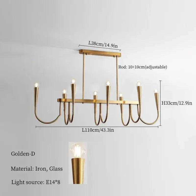 Golden-d french style black and gold pendant light chandelier with brass-finished iron arms and glass shades for dining room decorbites french style