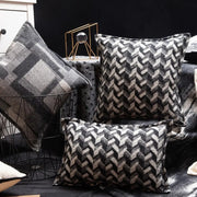Black and white zigzag pattern french style decor woven fabric pillowcase for living room style decor pillowcase