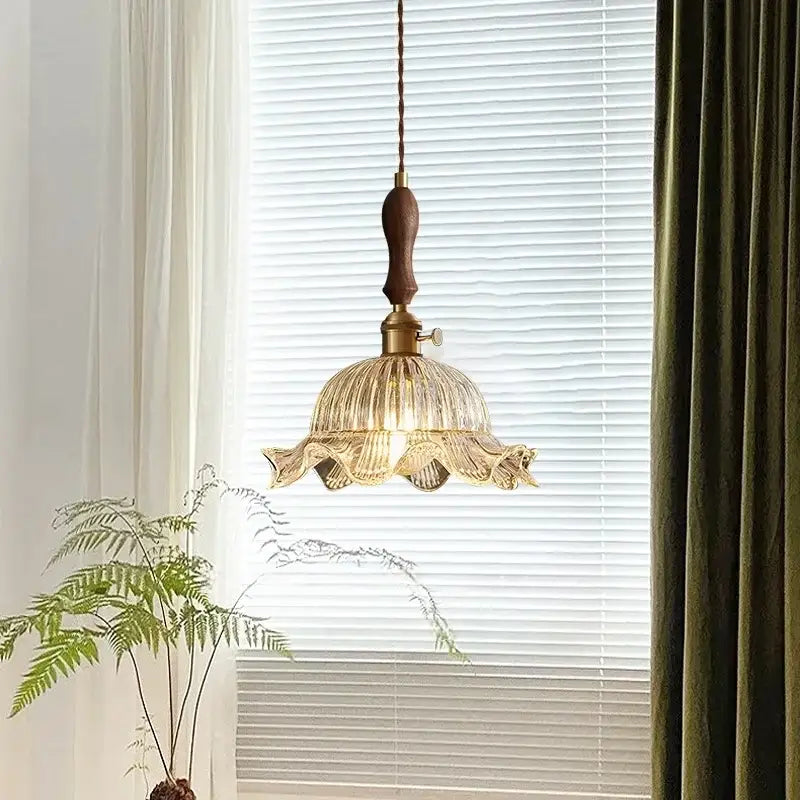 French style pendant light featuring a clear fluted glass led shade with warm brass fixture for dining room decorbites clear glass