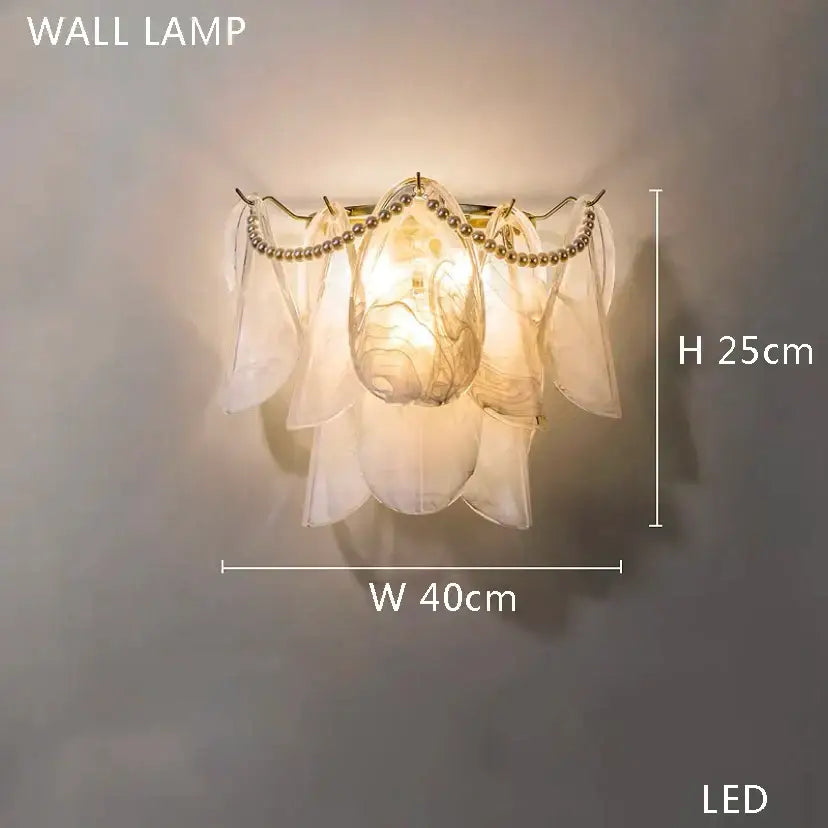Elegant white sheer fabric wall lamp with gold-toned metal accents and led lighting for decorbites french style living room decor