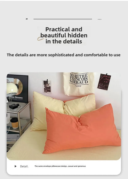 Fresh Solid Color Cotton Quilt Set - 4-Piece