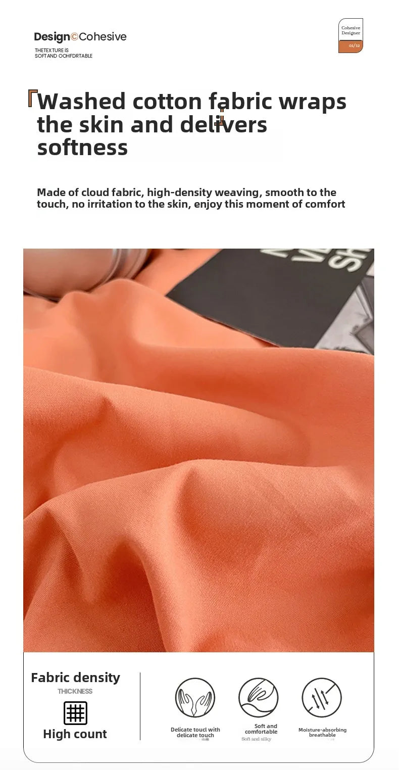 Fresh Solid Color Cotton Quilt Set - 4-Piece