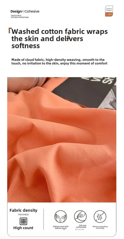 Fresh Solid Color Cotton Quilt Set - 4-Piece