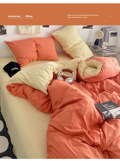 Fresh Solid Color Cotton Quilt Set - 4-Piece