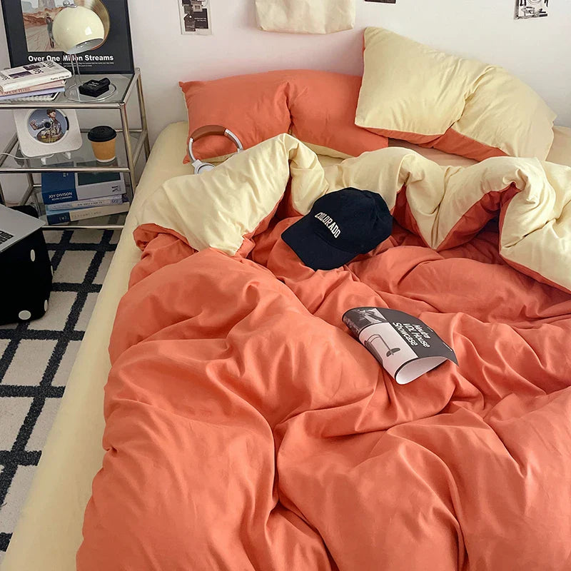 Fresh Solid Color Cotton Quilt Set - 4-Piece