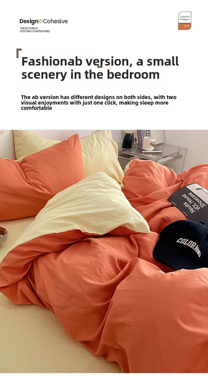 Fresh Solid Color Cotton Quilt Set - 4-Piece