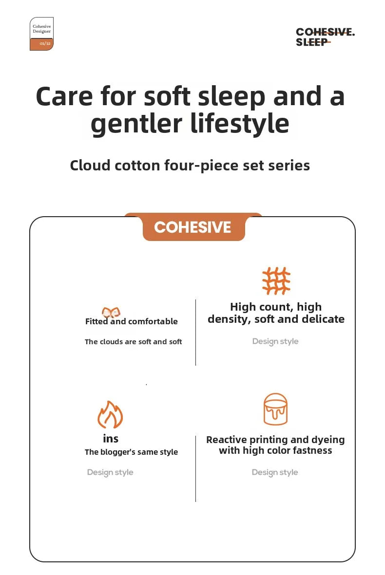 Fresh Solid Color Cotton Quilt Set - 4-Piece